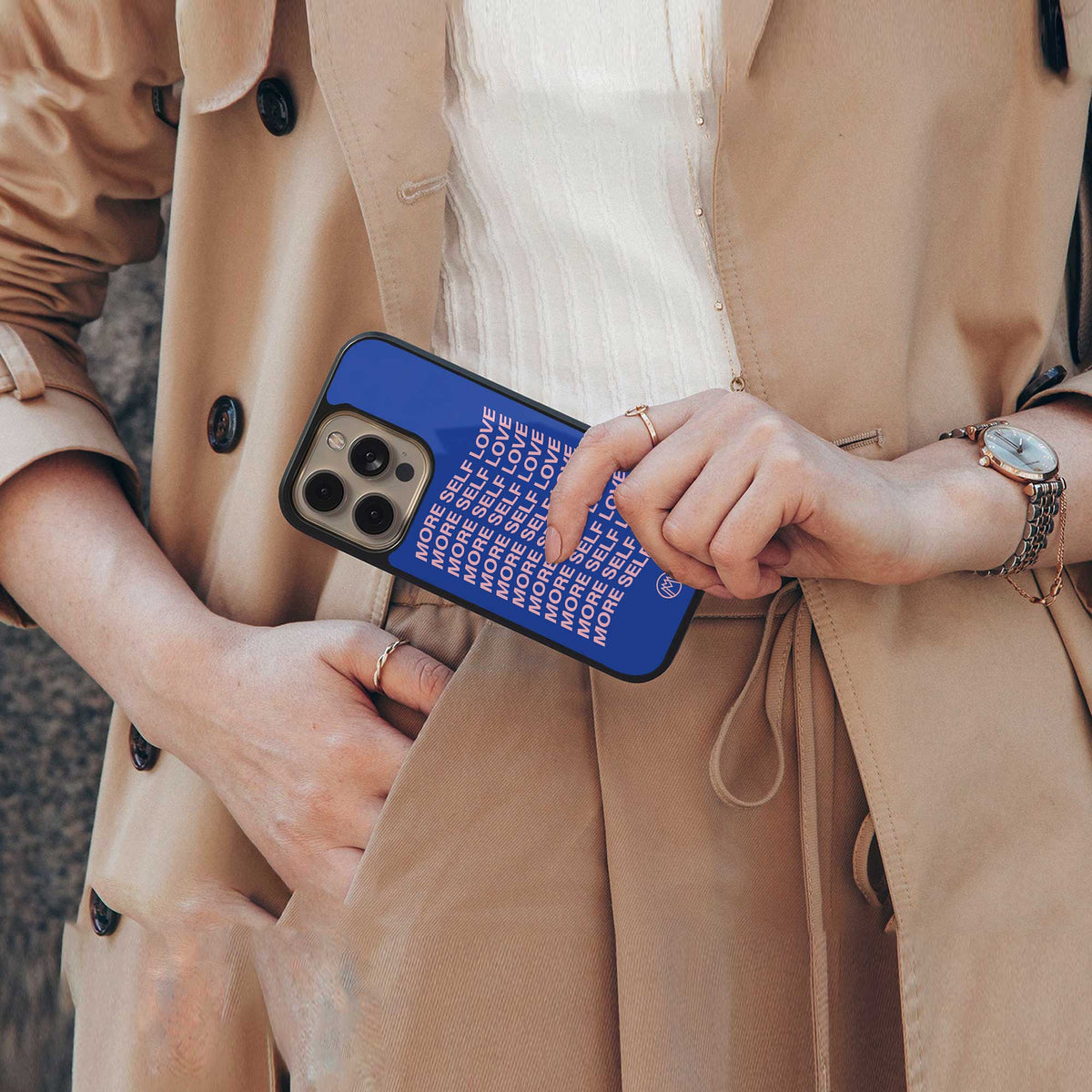 more self love back phone cover | glass case for samsung galaxy s23 plus