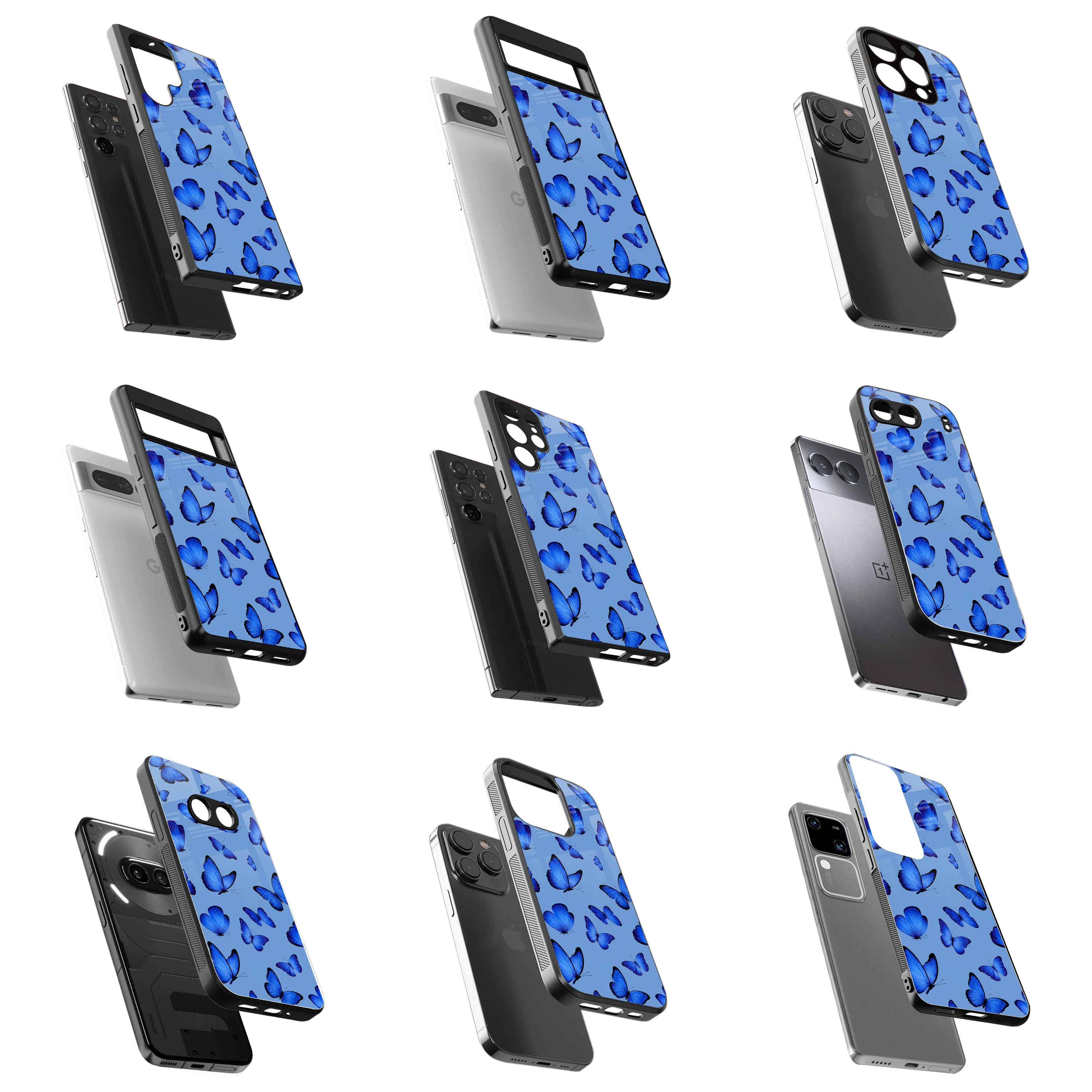 Durable Glass Back Mobile Case for iPhone, Samsung, OnePlus, Google Pixel, Redmi, Vivo, Oppo