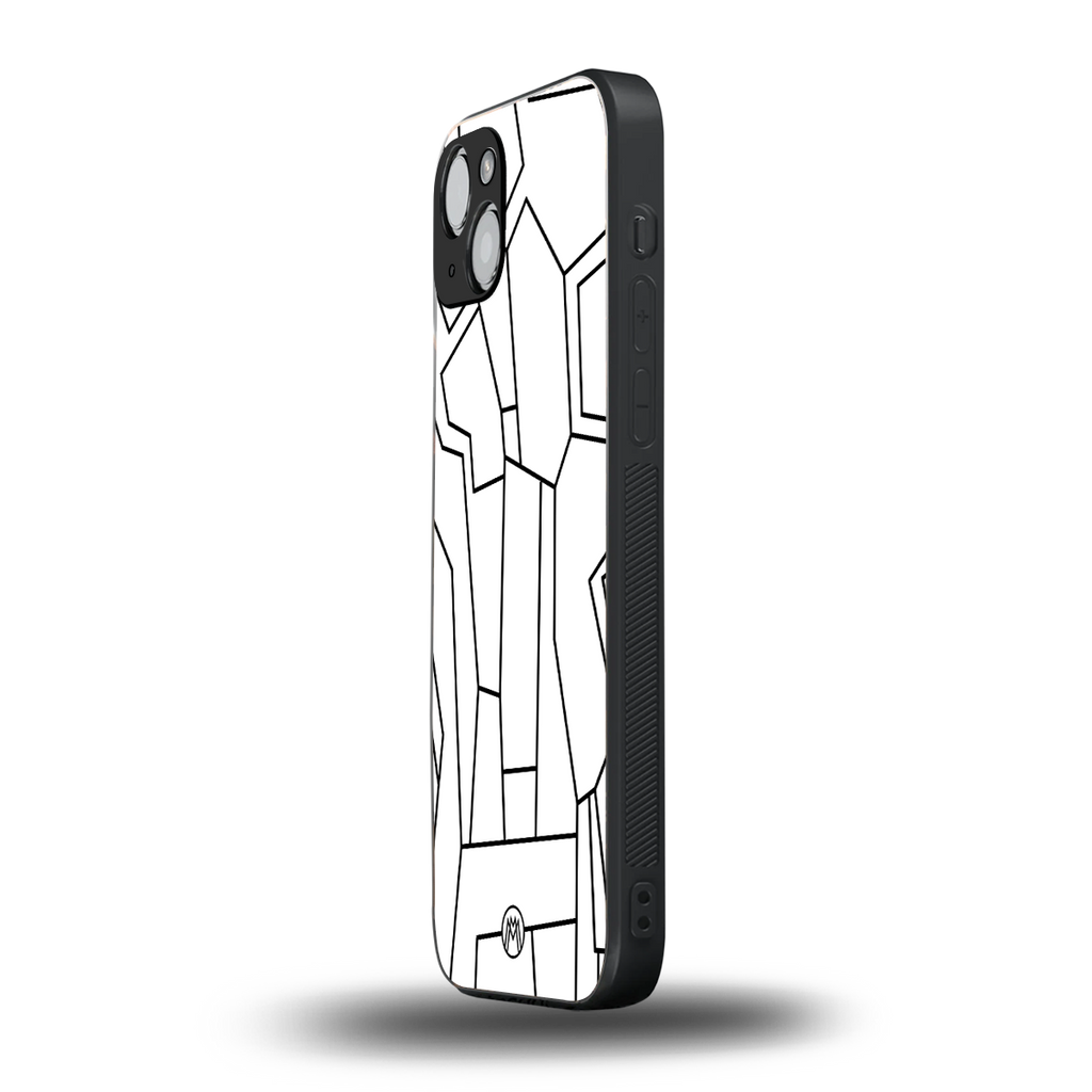 mosaic back phone cover | glass case for iphone 15 plus