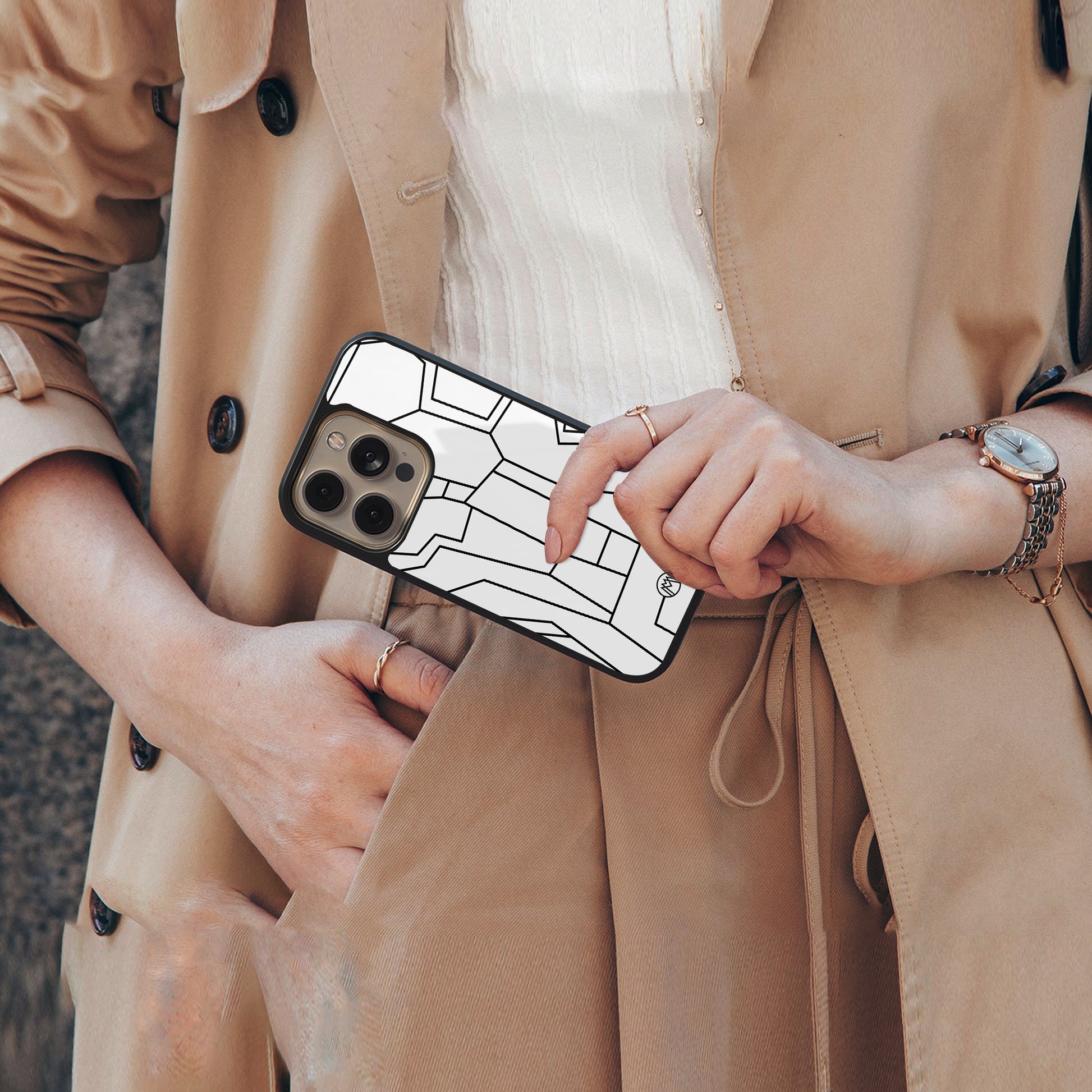 mosaic back phone cover | glass case for iphone 16 pro max
