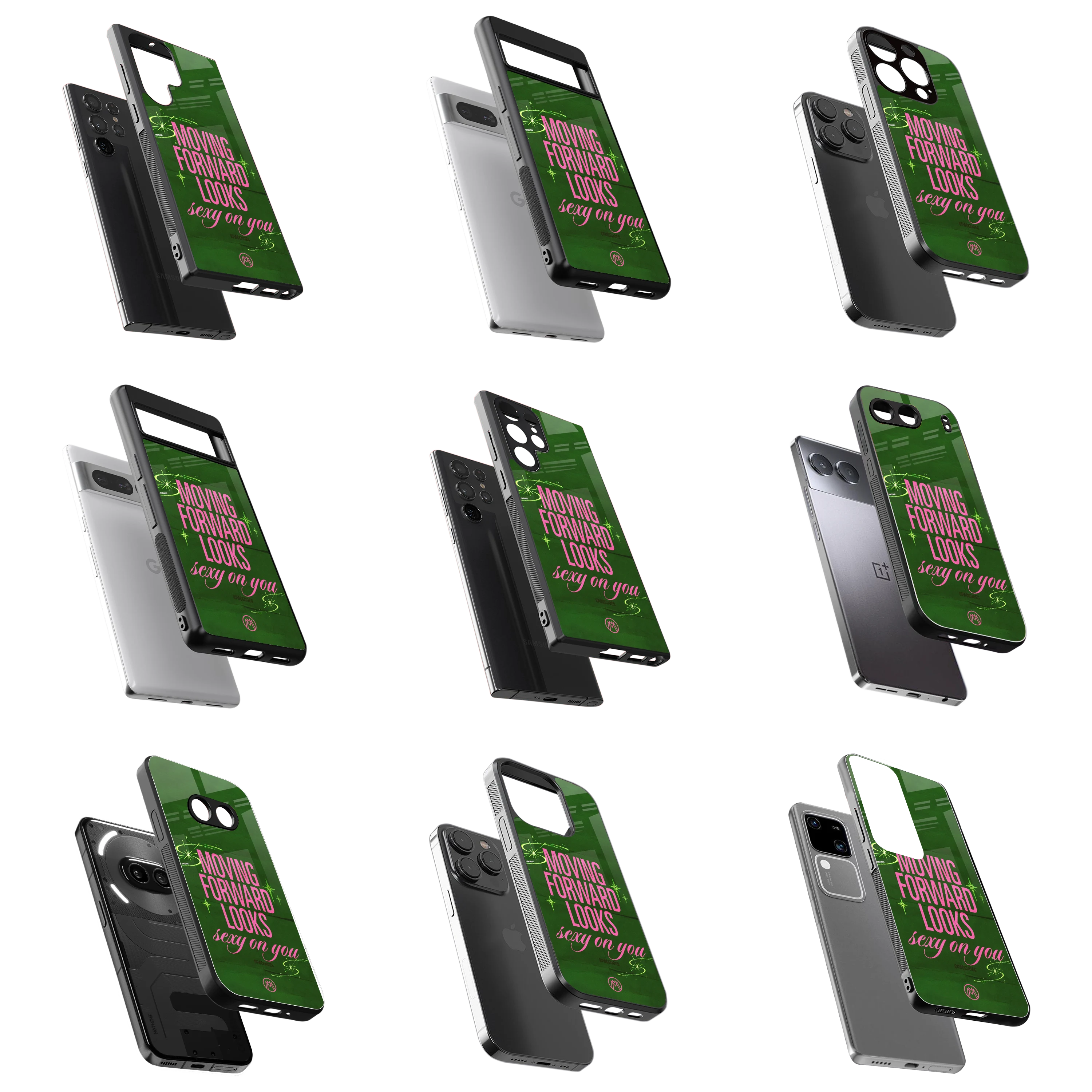 Durable Glass Back Mobile Case for iPhone, Samsung, OnePlus, Google Pixel, Redmi, Vivo, Oppo