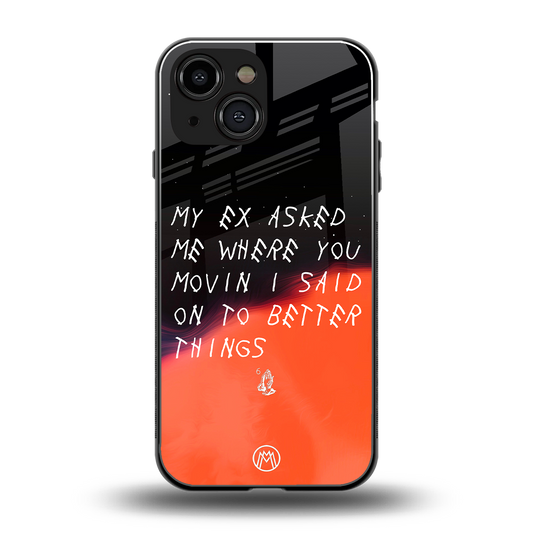 moving on back phone cover | glass case for iphone 13 mini