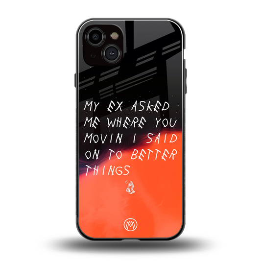 moving on back phone cover | glass case for iphone 15 plus