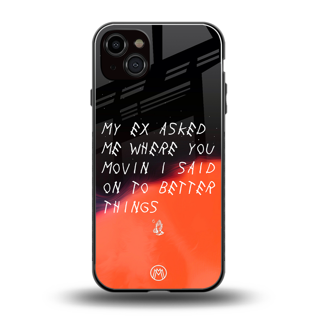 moving on back phone cover | glass case for iphone 14 plus