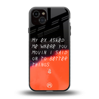 moving on back phone cover | glass case for iphone 14 plus
