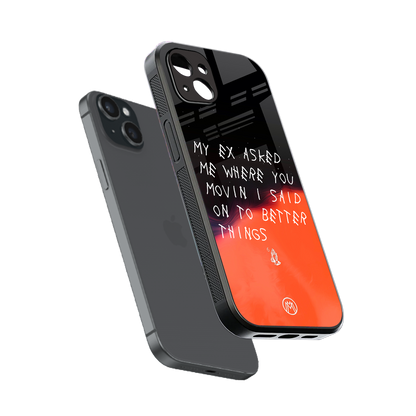 moving on back phone cover | glass case for iphone 15 plus