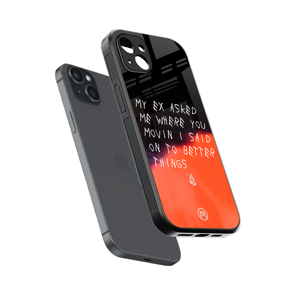 moving on back phone cover | glass case for iphone 14 plus