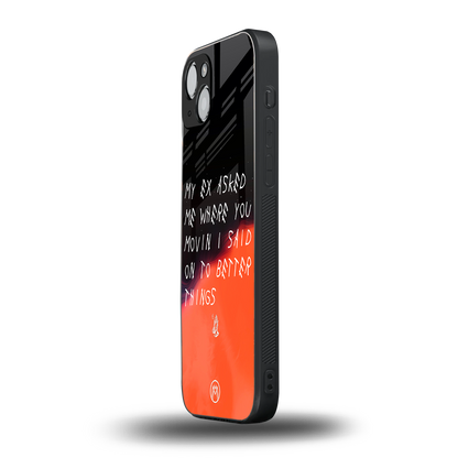 moving on back phone cover | glass case for iphone 15 plus