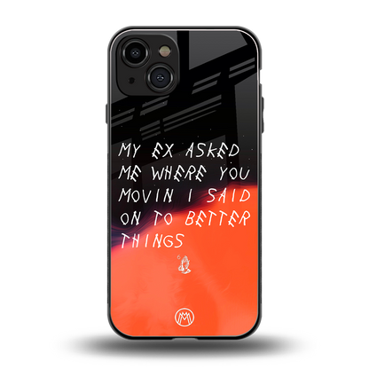 moving on back phone cover | glass case for iphone 15