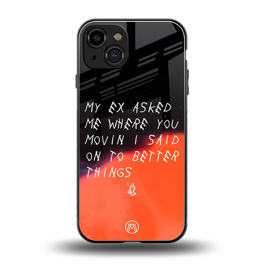 moving on back phone cover | glass case for iphone 15
