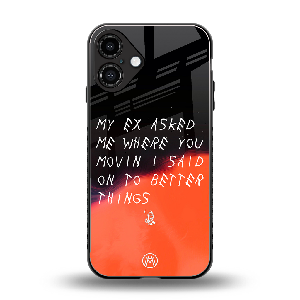 moving on back phone cover | glass case for iphone 16 plus