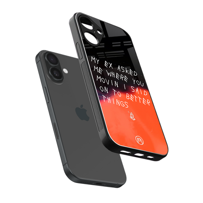 moving on back phone cover | glass case for iphone 16 plus