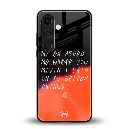 moving on back phone cover | glass case for samsung galaxy s24 plus