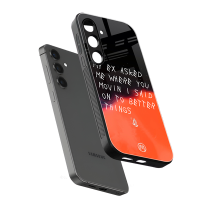 moving on back phone cover | glass case for samsung galaxy s24 plus