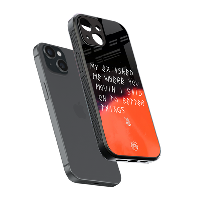 moving on back phone cover | glass case for iphone 14