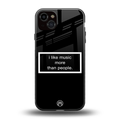 music over people black edition back phone cover | glass case for iphone 15 plus