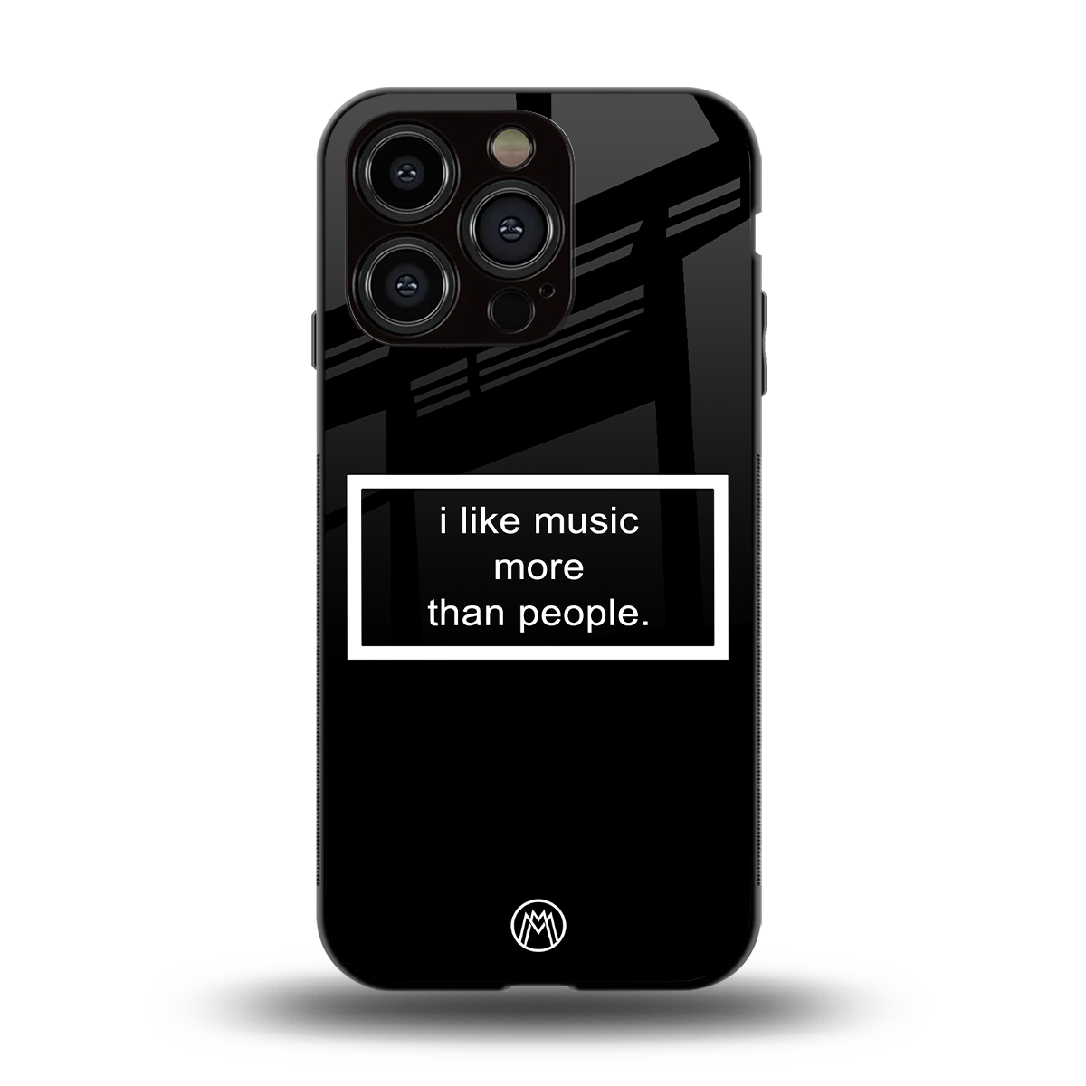 music over people black edition back phone cover | glass case for iphone 15 pro