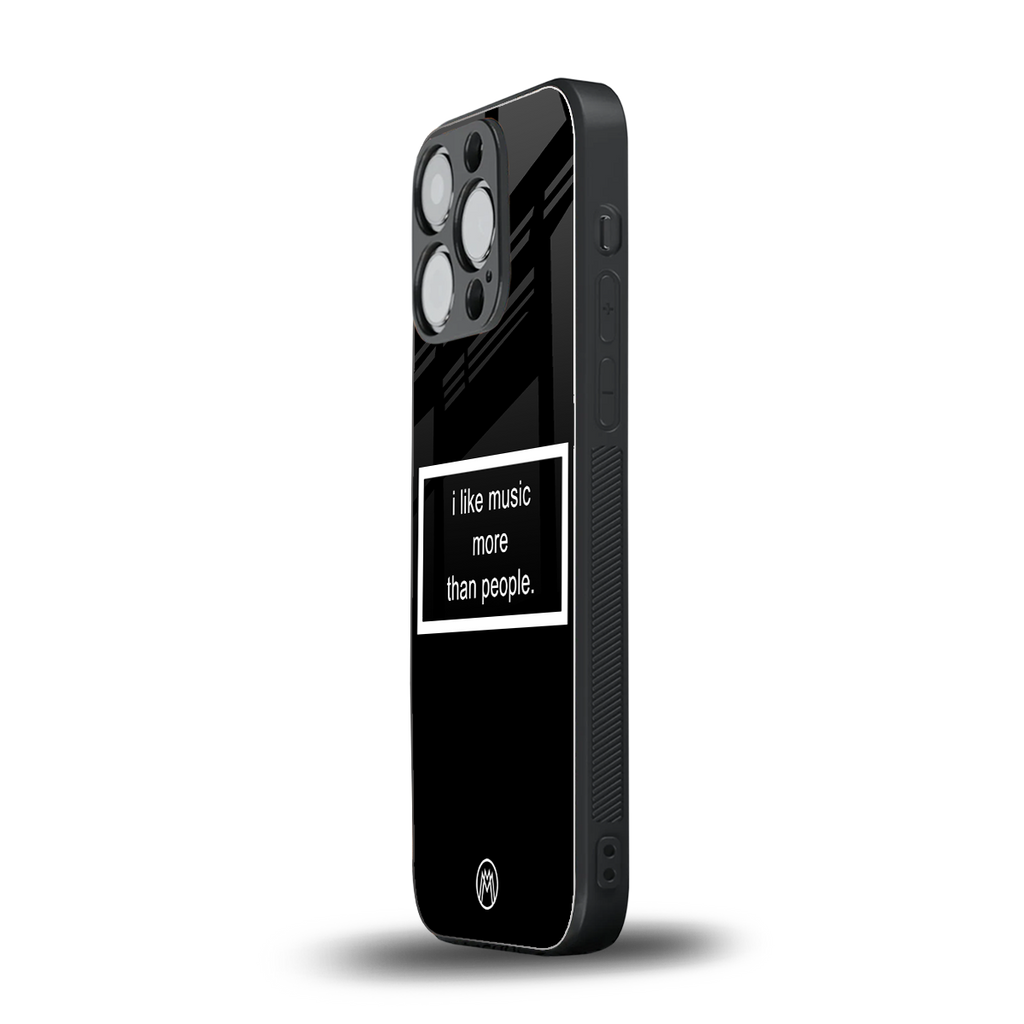 music over people black edition back phone cover | glass case for iphone 15 pro