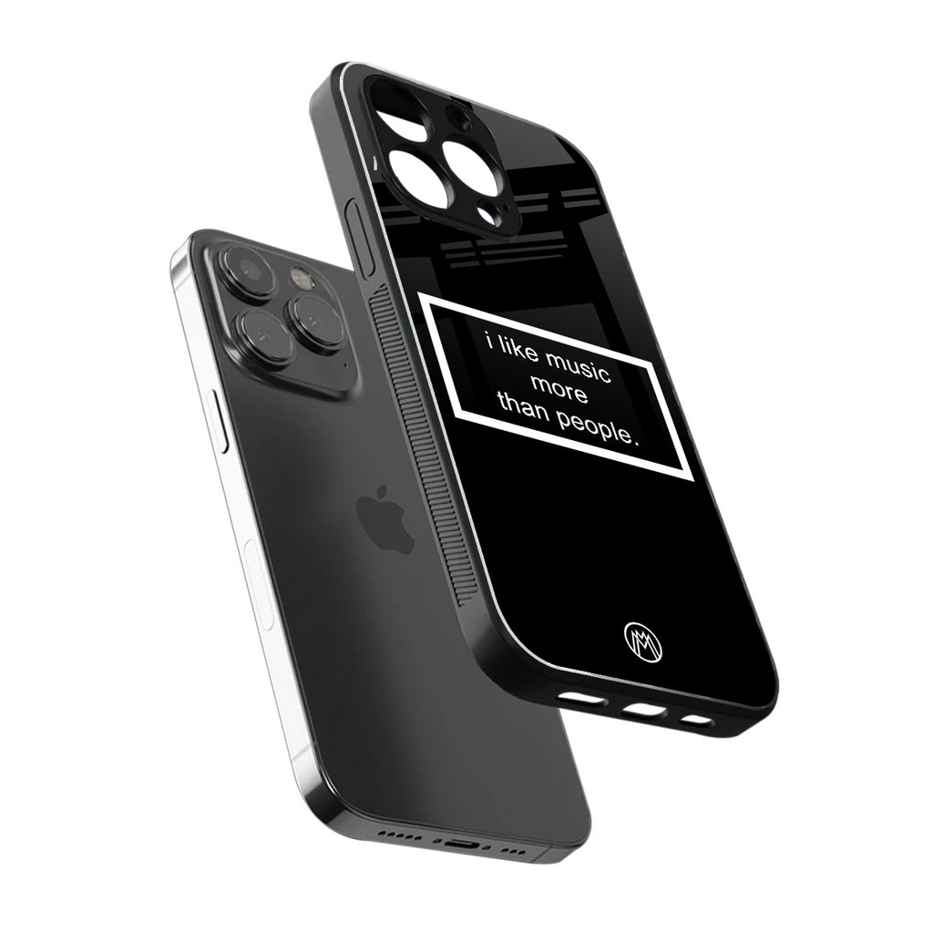 music over people black edition back phone cover | glass case for iphone 15 pro