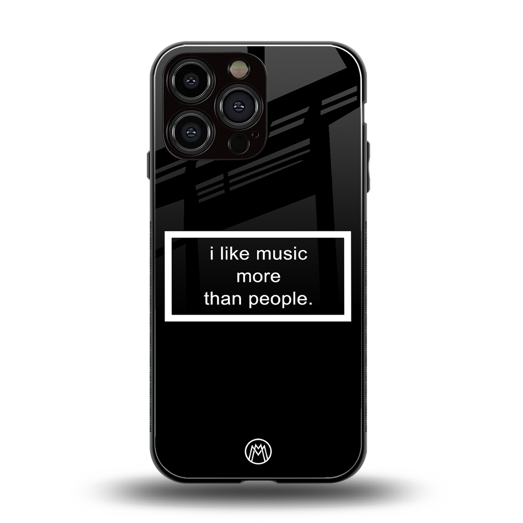 music over people black edition back phone cover | glass case for iphone 16 pro max