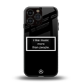 music over people black edition back phone cover | glass case for iphone 16 pro max