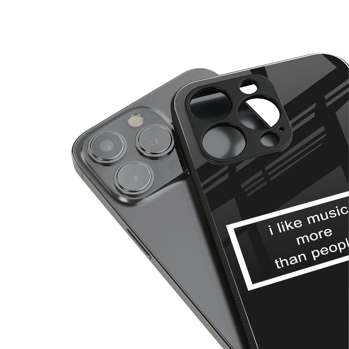 music over people black edition back phone cover | glass case for iphone 15 pro