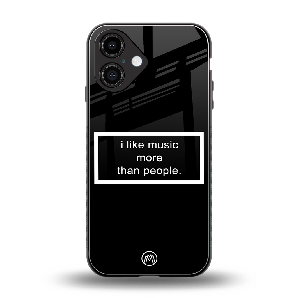 music over people black edition back phone cover | glass case for iphone 16