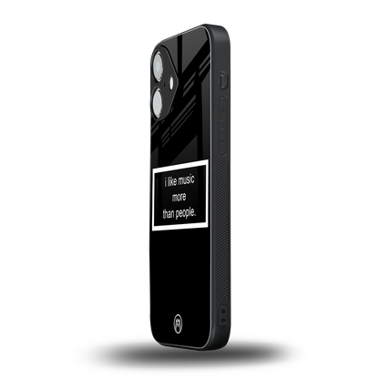 music over people black edition back phone cover | glass case for iphone 16