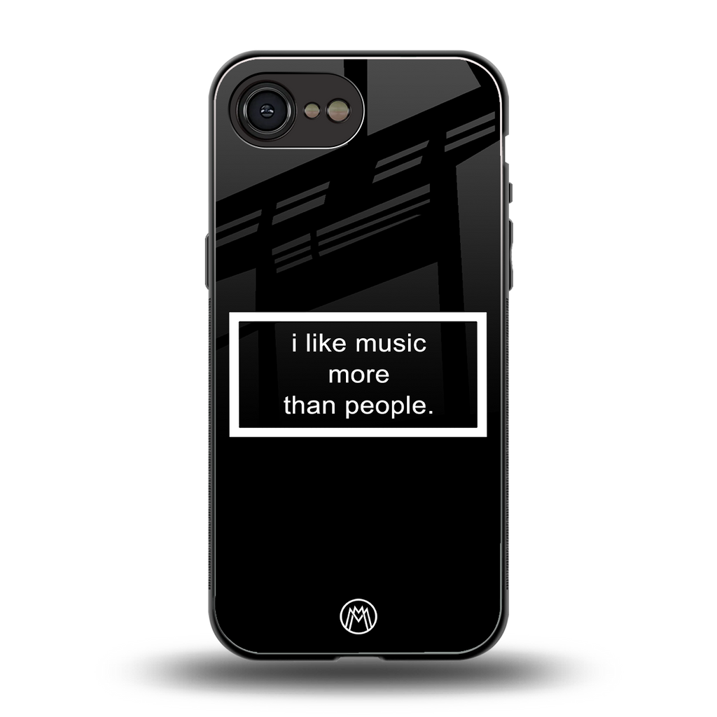 music over people black edition back phone cover | glass case for iphone 16e