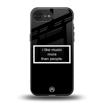 music over people black edition back phone cover | glass case for iphone 16e
