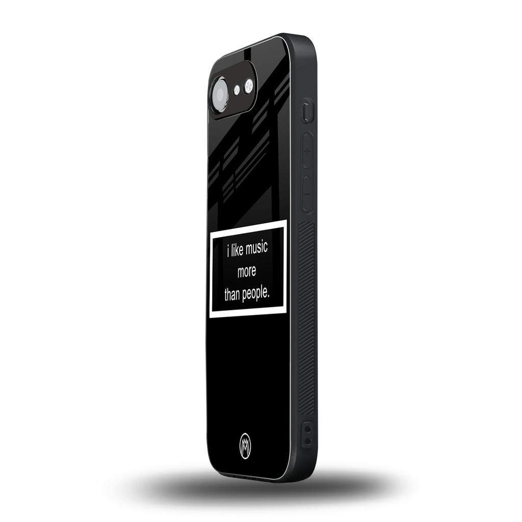 music over people black edition back phone cover | glass case for iphone 16e