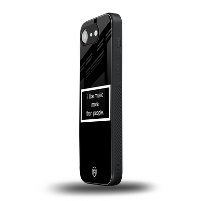 music over people black edition back phone cover | glass case for iphone 16e