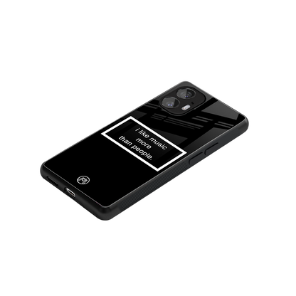 music over people black edition back phone cover | glass case for nothing phone 2