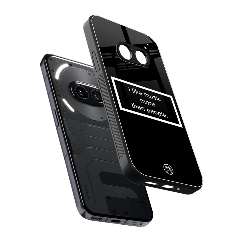 music over people black edition back phone cover | glass case for nothing phone 2a