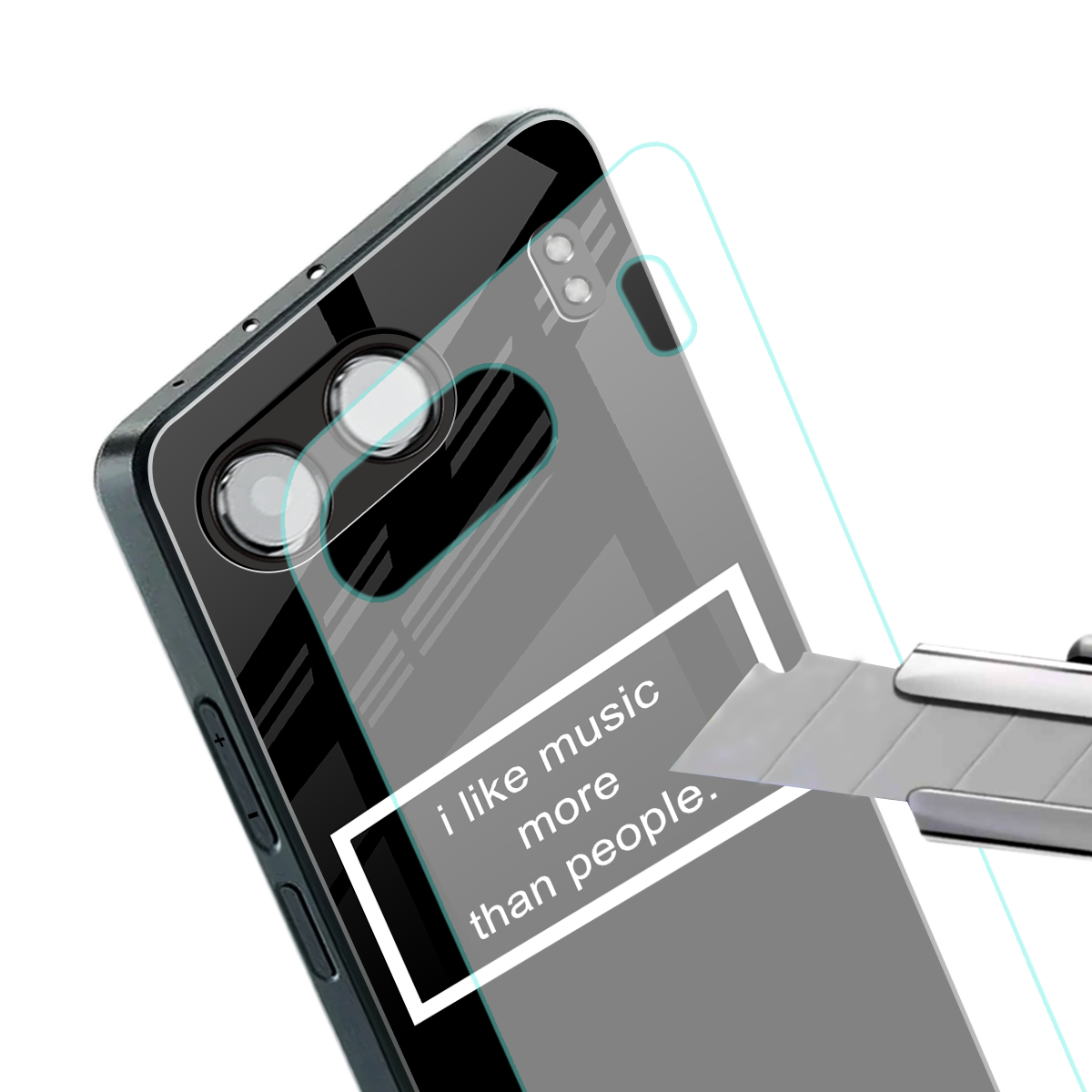 music over people black edition back phone cover | glass case for oneplus nord 4