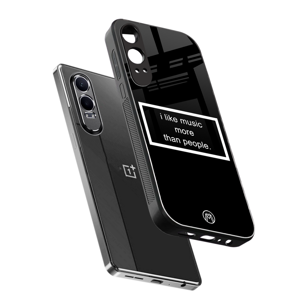 music over people black edition back phone cover | glass case for oneplus nord ce 4 lite