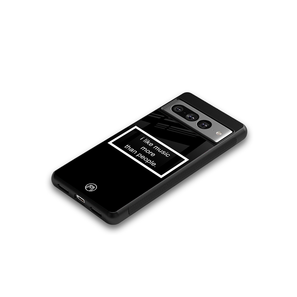 music over people black edition back phone cover | glass case for google pixel 7 pro
