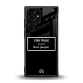 music over people black edition back phone cover | glass case for samsung galaxy s23 ultra