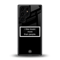 music over people black edition back phone cover | glass case for samsung galaxy s25 ultra
