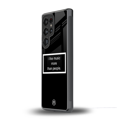 music over people black edition back phone cover | glass case for samsung galaxy s25 ultra