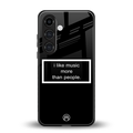 music over people black edition back phone cover | glass case for samsung galaxy s24
