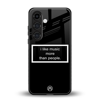 music over people black edition back phone cover | glass case for samsung galaxy s24 fe