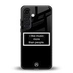music over people black edition back phone cover | glass case for samsung galaxy s24 plus