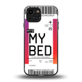 my bed boarding pass ticket back phone cover | glass case for iphone 13 mini