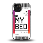 my bed boarding pass ticket back phone cover | glass case for iphone 13 mini