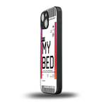 my bed boarding pass ticket back phone cover | glass case for iphone 13 mini