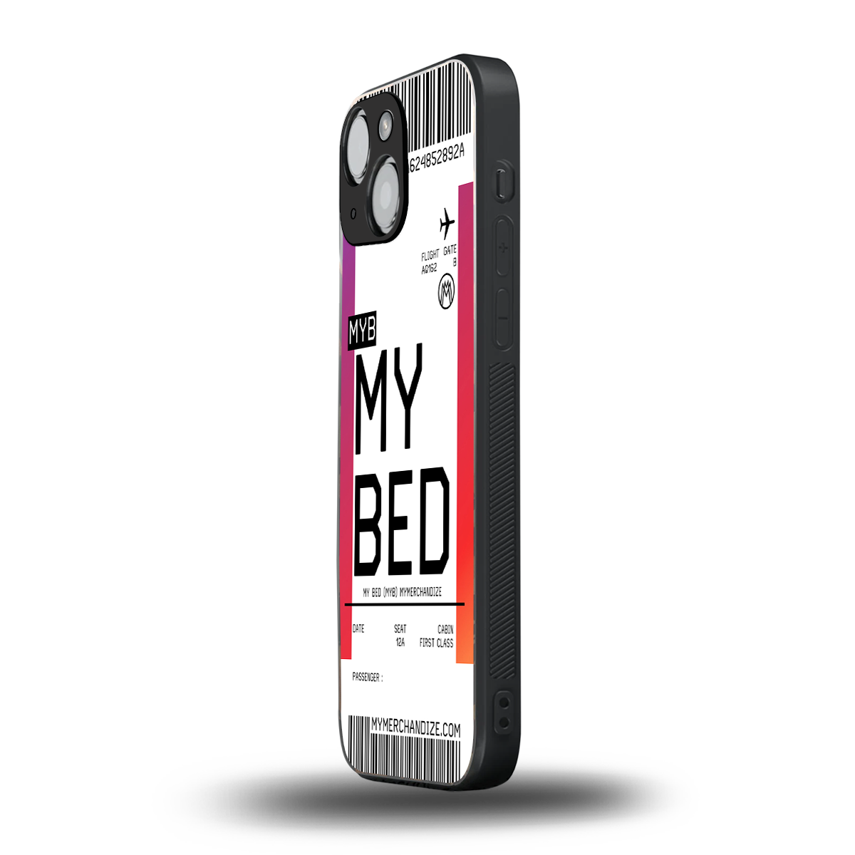 my bed boarding pass ticket back phone cover | glass case for iphone 13 mini