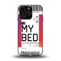 my bed boarding pass ticket back phone cover | glass case for iphone 13 pro