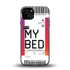 my bed boarding pass ticket back phone cover | glass case for iphone 13