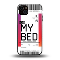 my bed boarding pass ticket back phone cover | glass case for iphone 15 plus